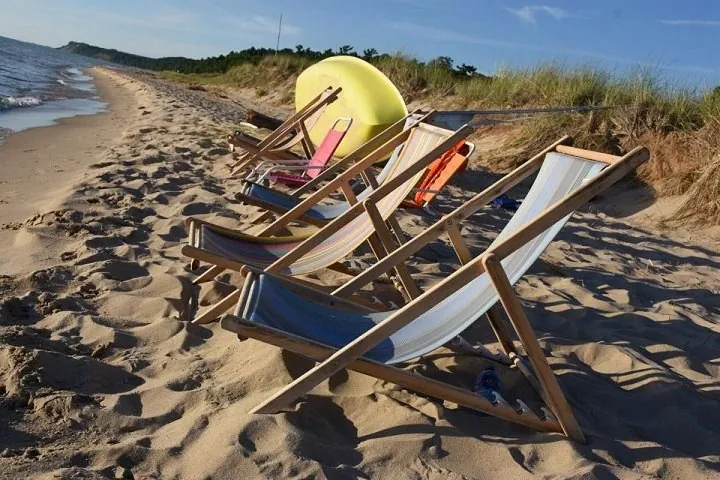 Beach chairs on the Lake Michigan dunes near Pentwater