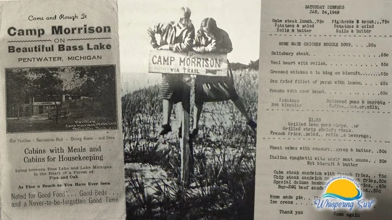 Vintage Camp Morrison brochure for cabins on beautiful Bass Lake in Pentwater