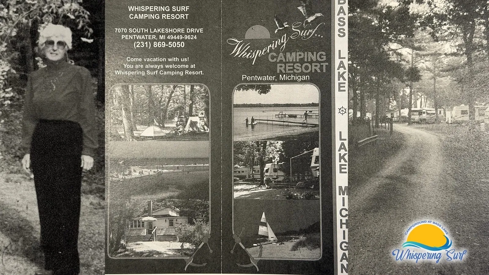 Historic Whispering Surf Camping Resort brochure and old photos